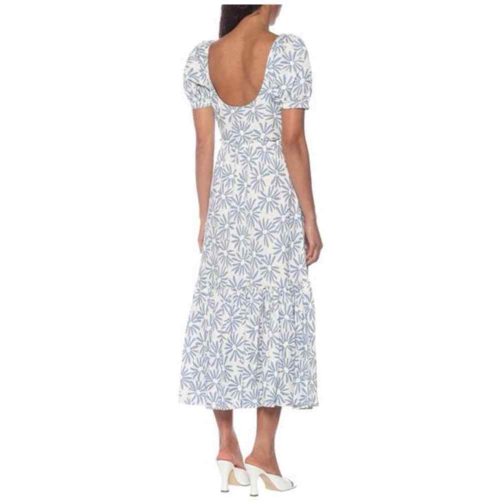 New $398 Ralph Lauren 100% Linen Long Floral Maxi Dress White Blue Size 2 - Picture 4 of 12